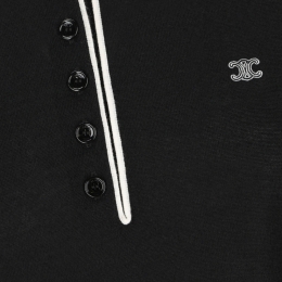 26SS 트리오페 자수 캐시미어 폴로 니트 블랙/화이트 RX0FD0W27 38OF