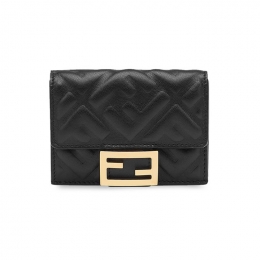 ◆당일◆26SS 금장 로고 바게트 코인 반지갑 블랙 8M0395 AAJD F0KUR