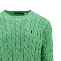 26SS 포니 자수 케이블 니트 그린 710775885 052