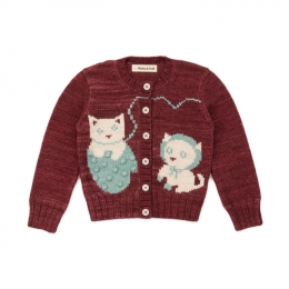 ◆키즈◆키즈 키튼 자수 가디건 브릭 K1249W25 606