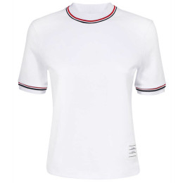◆당일◆25SS 스트라이프 넥 티셔츠 화이트 FJS152A J0055 100