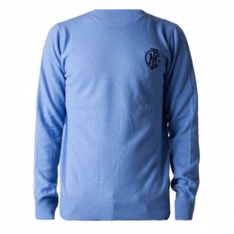 ◆12주년◆FM로고 라운드 니트 스카이블루 A024 7060 6834