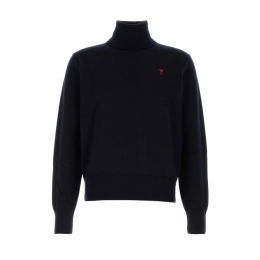 ◆당일◆25FW 하트 로고 터틀넥 니트 블랙 HKS827 001 009