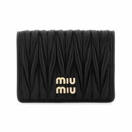 ◆당일◆26SS 금장 로고 마틀라쎄 카드지갑 블랙 5MC103 AFPP F0002