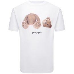 ◆당일◆23SS 백 로고 베어 프린팅 티셔츠 화이트 PMAA001C99JER001 0160