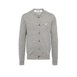 ◆당일◆25FW 화이트 하트 와펜 패치 가디건 그레이 AX-N065-051-1