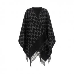 ◆당일◆25FW GG 울 자카드 케이프 블랙&그레이 817831 3G200 1063