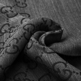 ◆당일◆26SS GG 자카드 울 실크 투톤 스카프/머플러 그레이/블랙 165904 3G646 1100