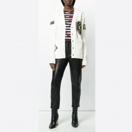 ◆11주년◆로고 패치 college 가디건 화이트 F17KBD12167 1000