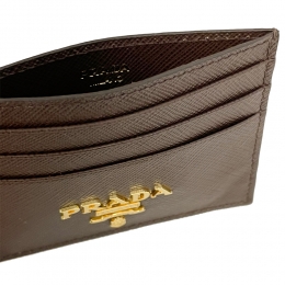 ◆당일◆25FW 사피아노 금장 로고 카드지갑 브라운 1MC025 2D93 F0201