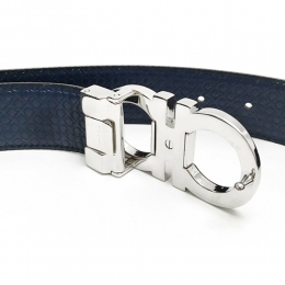 ◆당일◆26SS 은장 더블 간치니 양면 벨트 블랙/네이비 67-9535 0714462