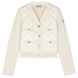 ◆키즈◆24SS 키즈 로고 패치 니트 믹스 패딩자켓 아이보리 9B000 09 M1367 041
