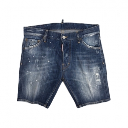 ◆14주년◆더티워싱 체인 포인트 데님 쇼츠 워시드 블루 S71MU367 470