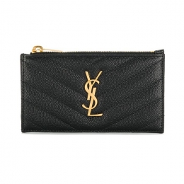 ◆당일◆25FW 금장 모노그램 마틀라세 코인 카드지갑 블랙 607915 BOW01 1000