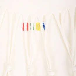 ◆12주년◆여성 마크라메 태슬 로고 티셔츠 아이보리 3241MDM104 227298 03