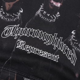 ◆당일◆25SS 써러브레드 프린팅 후드티 빈티지블랙 MLM41134 003