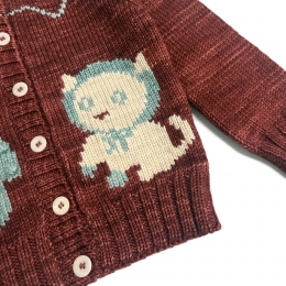 ◆키즈◆키즈 키튼 자수 가디건 브릭 K1249W25 606