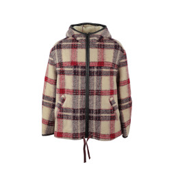◆14주년◆KURTIS 체크 후드자켓 버건디/에쿠르 MA1244 22A011H BYEC