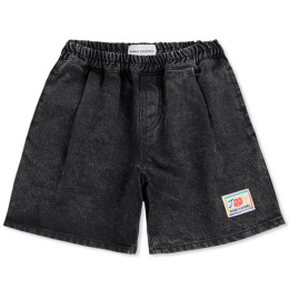 ◆키즈◆25SS 키즈 로고 패치 데님 버뮤다 숏팬츠 블랙 B125AC058 061