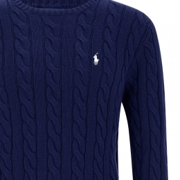 26SS 포니 자수 케이블 니트 블루 710775885 536