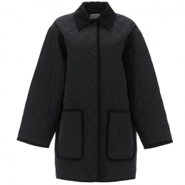 ◆당일◆24SS 로고 자수 포켓 퀄팅 코듀로이 자켓 블랙 WRO1022 FB0169 001