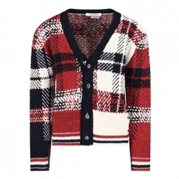 ◆당일◆24FW 자카드 도니골 브이넥 가디건 레드화이트 MKC431F Y1506 960