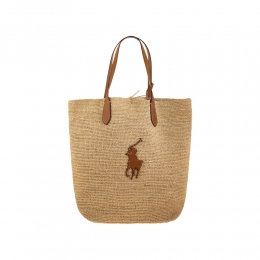 26SS 빅 포니 패치 라지 라피아 토트백 네추럴 428923661 006