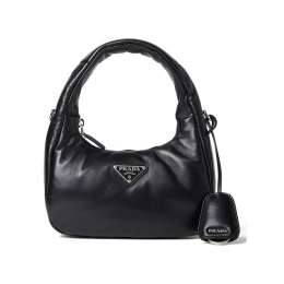 ◆당일◆25FW 삼각 로고 소프트 패딩 크로스&호보백 블랙 1BA384 2DYI F0002