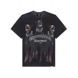 ◆당일◆26SS 써러브레드 프린팅 티셔츠 빈티지블랙 MLM41135 003