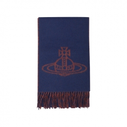 ◆당일◆25FW ORB 로고 싱글 투톤 머플러 블루 81030006 W00ZH K410