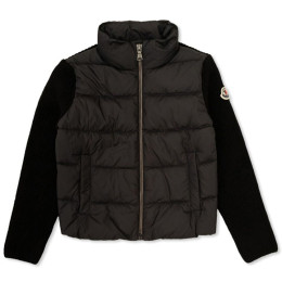 ◆키즈◆24FW 키즈 로고 패치 니트 패딩자켓 블랙 9B000 04 M1241 999