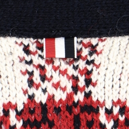 ◆당일◆24FW 자카드 도니골 브이넥 가디건 레드화이트 MKC431F Y1506 960