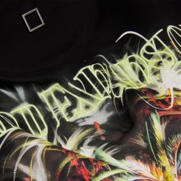 ◆당일◆25SS 화이트 야자수 그래픽 백로고 티셔츠 블랙 W251TS04 718B