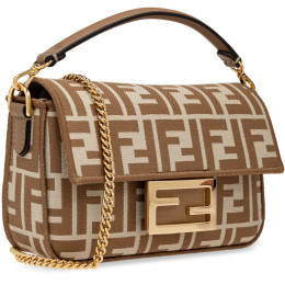 ◆당일◆24FW FF 자카드 미니 바게트 토트&크로스백 베이지 8BS017 AOVF F1PIQ
