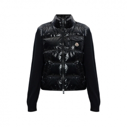 ◆당일◆26SS 로고 패치 믹스 니트 패딩자켓 블랙 9B000 23 M7774 999