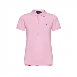 ◆당일◆26SS 포니 로고 자수 슬림핏 카라 티셔츠 핑크 211870245 013