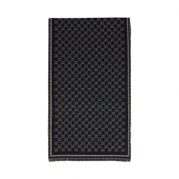 ◆당일◆25FW GG 자카드 울 머플러 블랙/다크그린 836264 4G386 1066