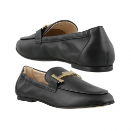 ◆당일◆25FW 여성 금장 더블 T 로퍼 블랙 XXW79A0DE70 MID B999