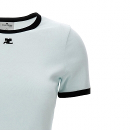 ◆당일◆24FW 로고 자수 패치 콘트라스트 티셔츠 아이스버그 223JTS017JS0070 B116