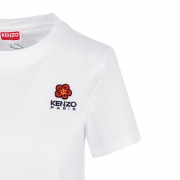 ◆당일◆24SS 보크 플라워 로고 자수 티셔츠 화이트 2TS012 4SO 01