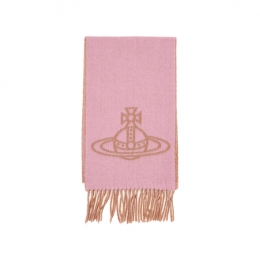 ◆당일◆25FW ORB 로고 싱글 투톤 머플러 핑크 81030006 W00ZH G402