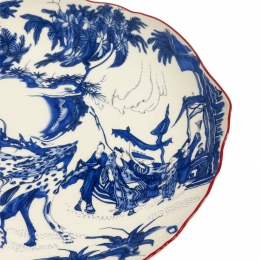 ◆당일◆블루 치노세리 디너 플레이트 28CM 블루/화이트 11203