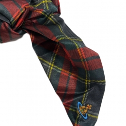 ◆당일◆26SS ORB 자수 로고 타탄 프린티드 스크런치 라지 멀티컬러 8102001G W01BF M411