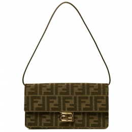 ◆당일◆25FW FF 로고 바게트 체인 월렛 숄더&크로스백 브라운 8M0498 A98P F0A6E