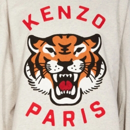 ◆당일◆24SS 럭키 타이거 자수 로고 오버핏 맨투맨 그레이 8SW010 4MF 93