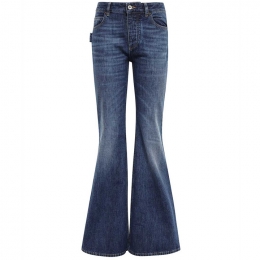 ◆당일◆패치 미디움 워시드 플레어 데님진 미드블루 722517 V2EN0 4715