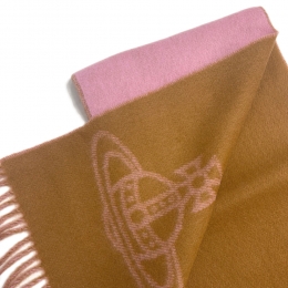 ◆당일◆25FW ORB 로고 싱글 투톤 머플러 핑크 81030006 W00ZH G402