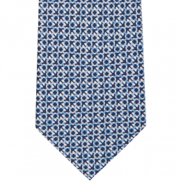 ◆당일◆26SS 간치니 로고 패턴 실크 넥타이 블루 35-1254 0784159