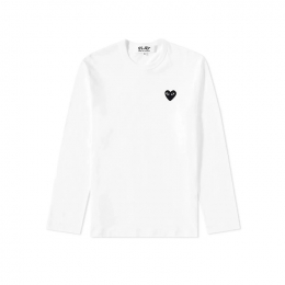 ◆당일◆25FW 블랙 하트 와펜 롱슬리브 티셔츠 화이트 AX-T120-051-2