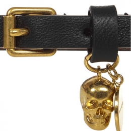 ◆12주년◆금장 스컬 더블 스트랩 브레이슬릿 블랙 630990 ASD0O 1000